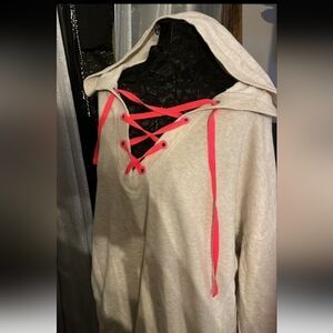 Victoria’s Secret Lace Up Hoodie Sweatshirt Large